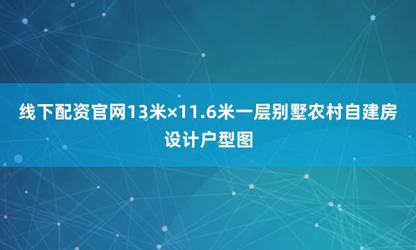 线下配资官网13米×11.6米一层别墅农村自建房设计户型图